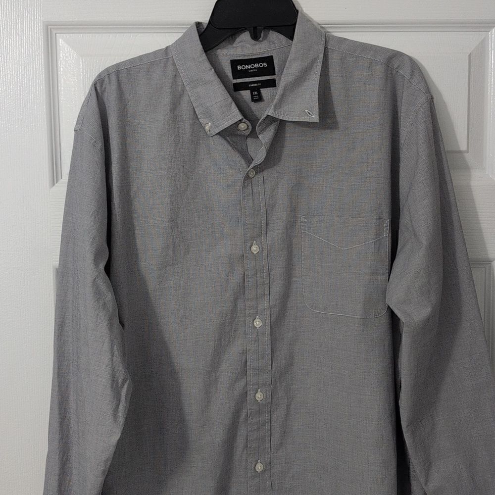 Bonobos Grey Button Up Dress Shirt. Stretch. Men's XXL